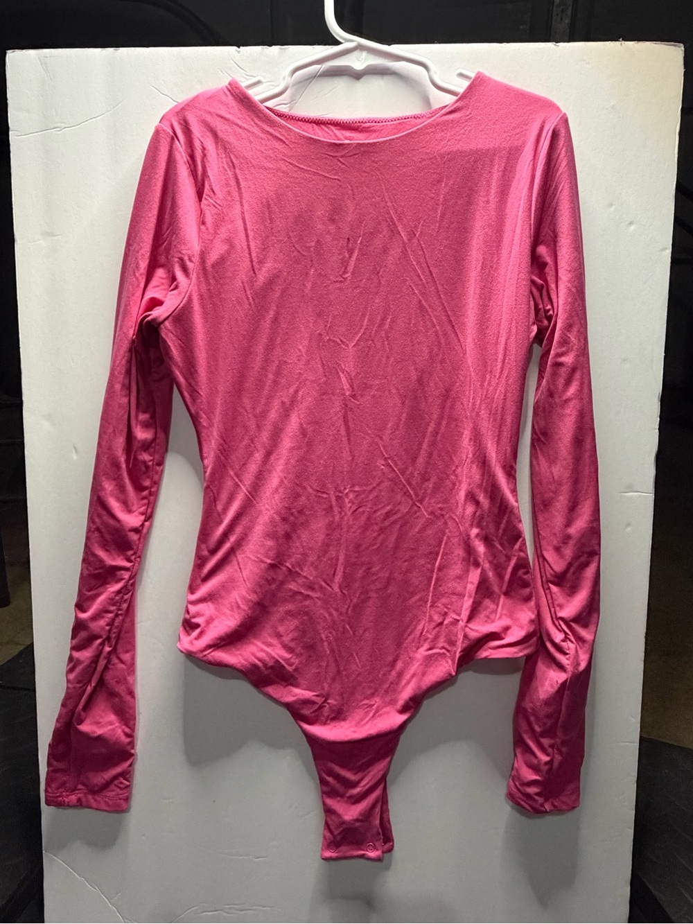 Long-Sleeve Pink Scoopneck Bodysuit - Women's
